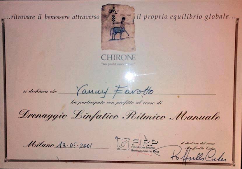 Vanni Favotto Diploma Drenaggio